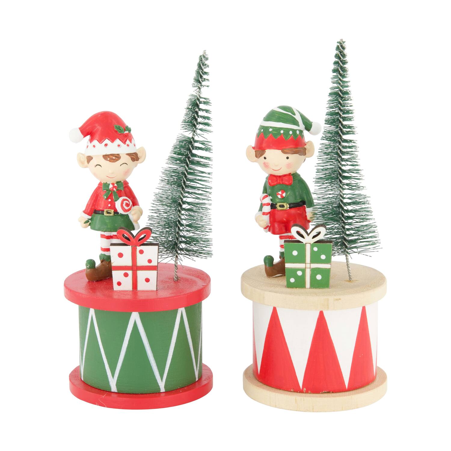 Figurine santas helper plywood 6.5x6.5x16cm FSC 100% - Multi