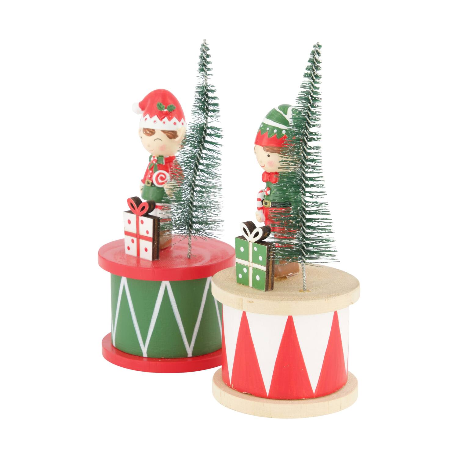 Figurine santas helper plywood 6.5x6.5x16cm FSC 100% - Multi