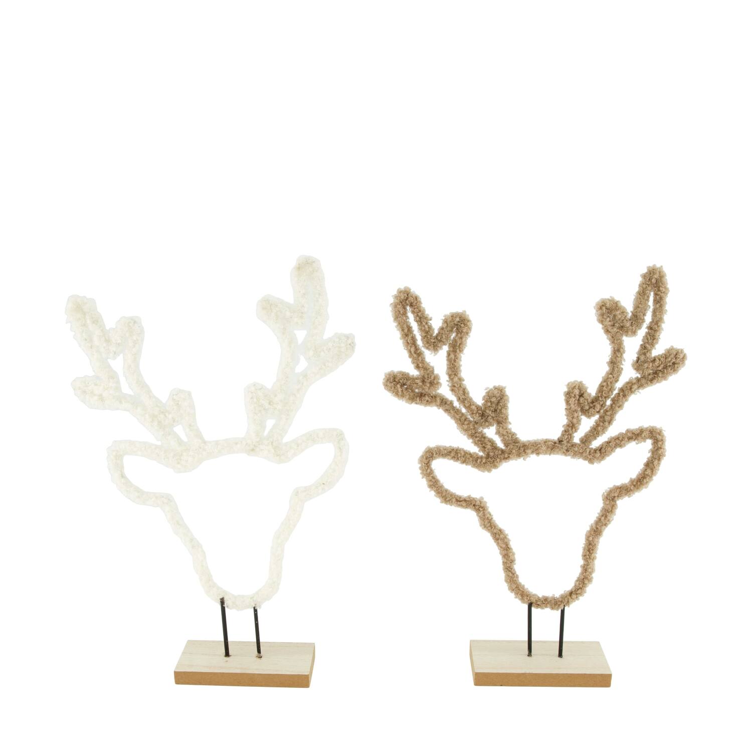 Figurine reindeer teddy mdf on stand 21x5x33cm FSC 100% - Natural