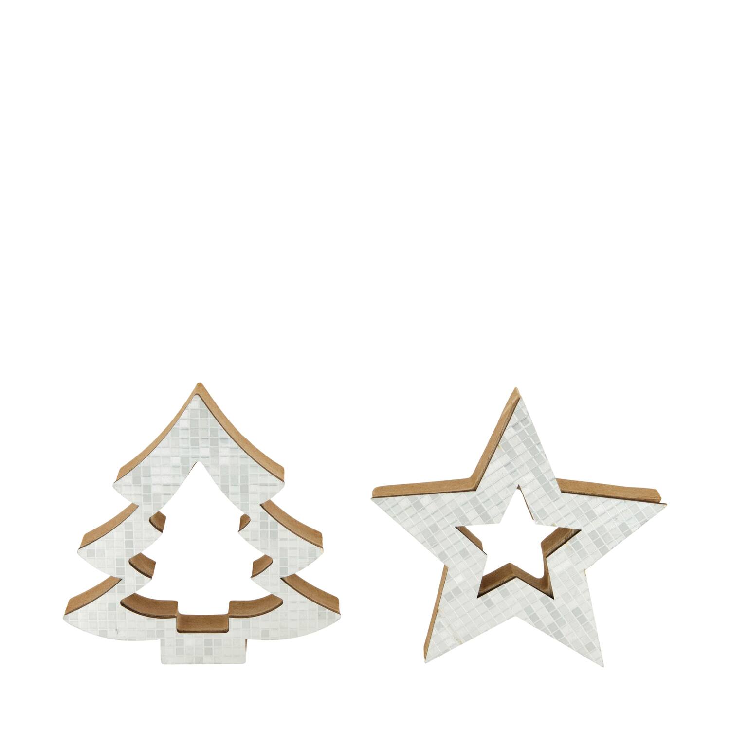 Figurine star tree mdf 12x2.2x12cm FSC 100% - Silver