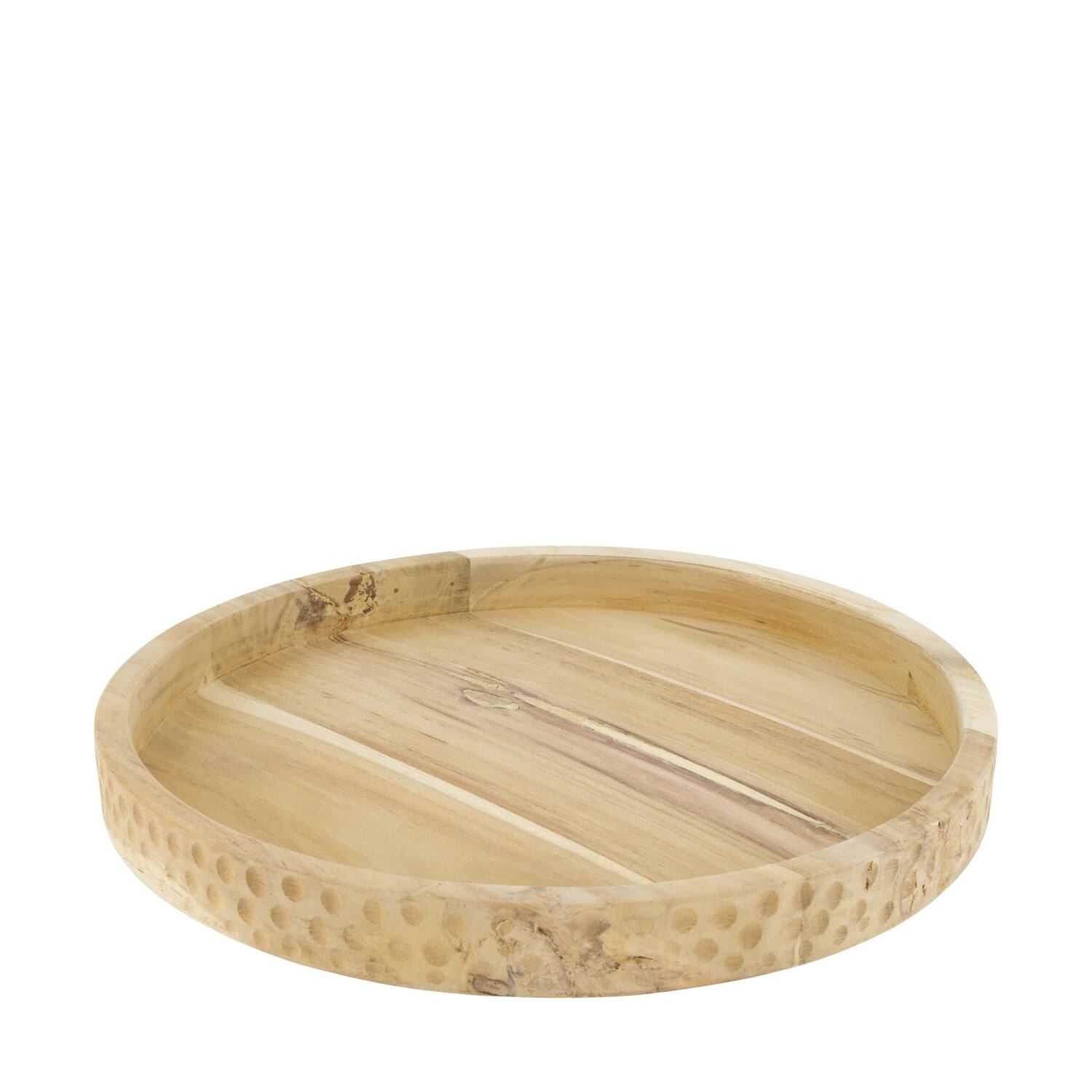 Tray round teak wood 38x38x4cm FSC Recycled 100% - Natural