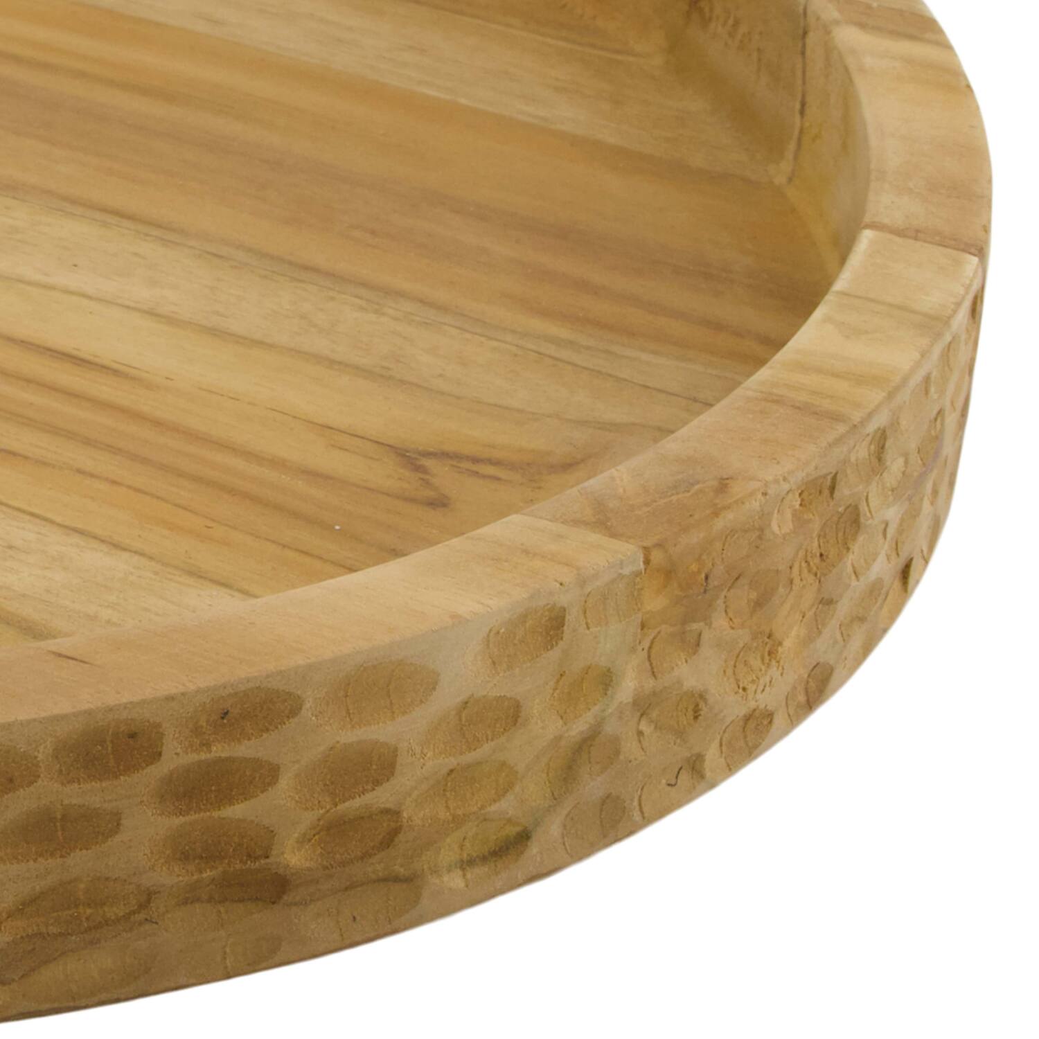 Tray round teak wood 38x38x4cm FSC Recycled 100% - Natural