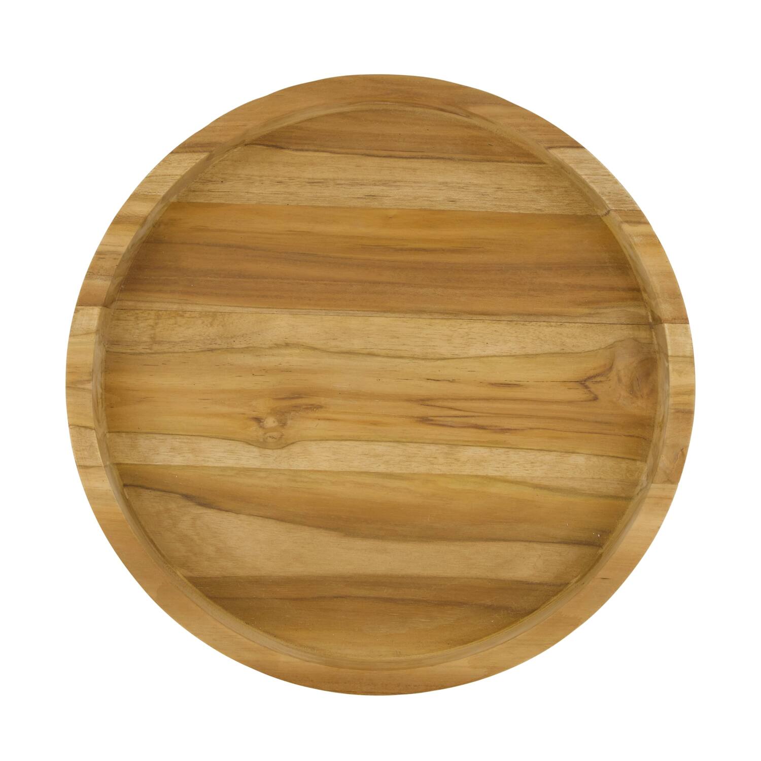 Tray round teak wood 38x38x4cm FSC Recycled 100% - Natural