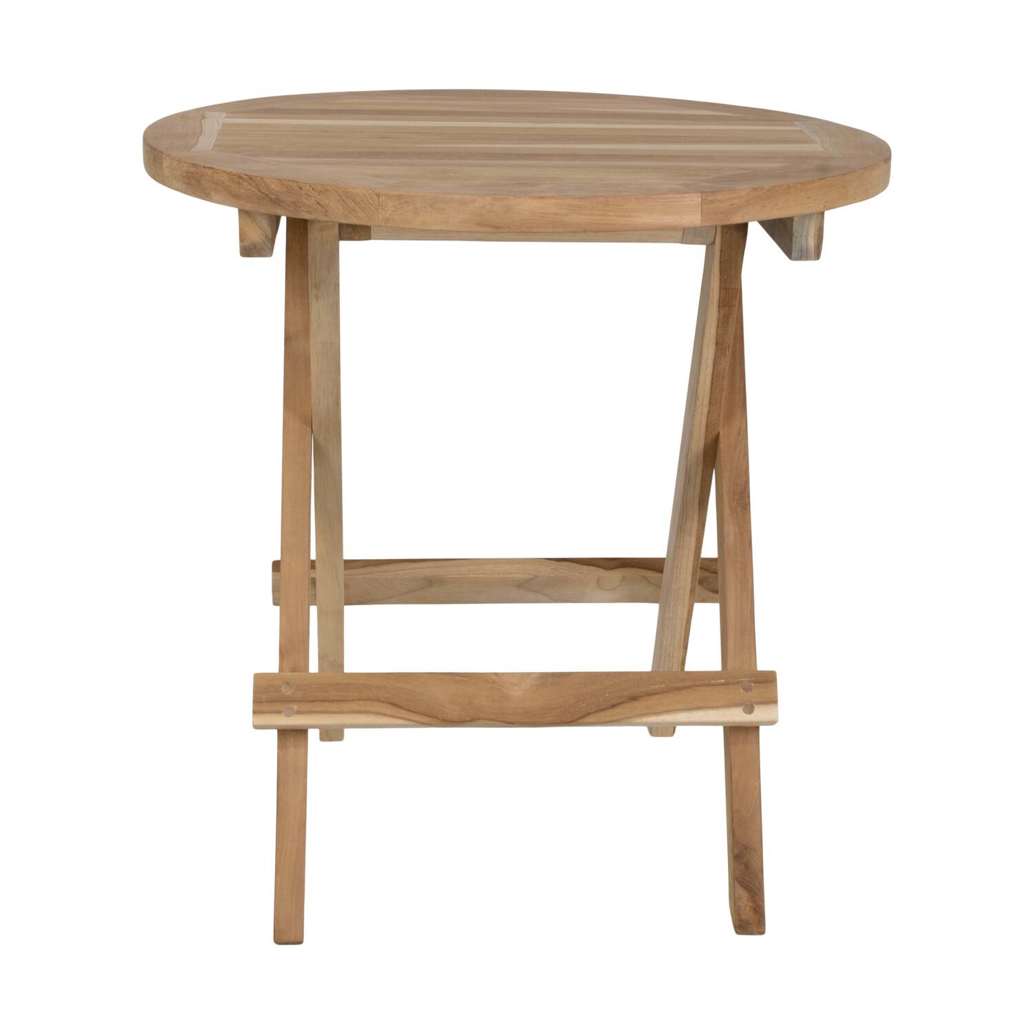 Table round teak wood 50x50x50cm KD FSC Recycled 100% - Natural