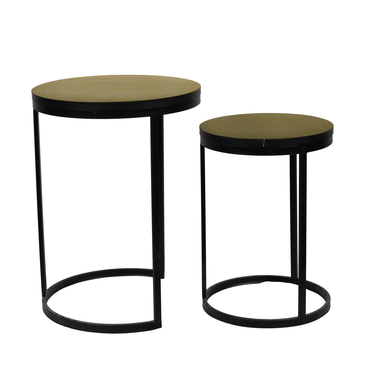 Table round metal  mdf 38x38x52cm  FSC 100% - Black