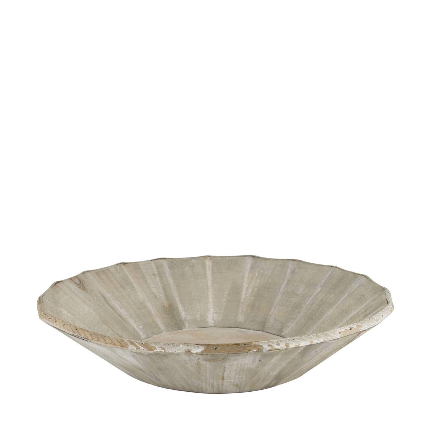 Plate round pine wood 42x42x7cm FSC 100% - Grey