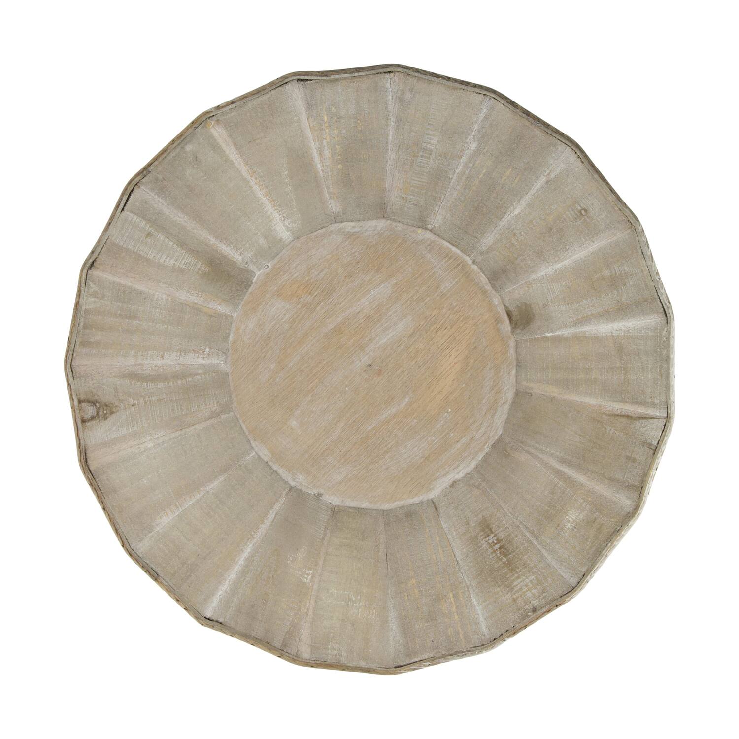Plate round pine wood 42x42x7cm FSC 100% - Grey