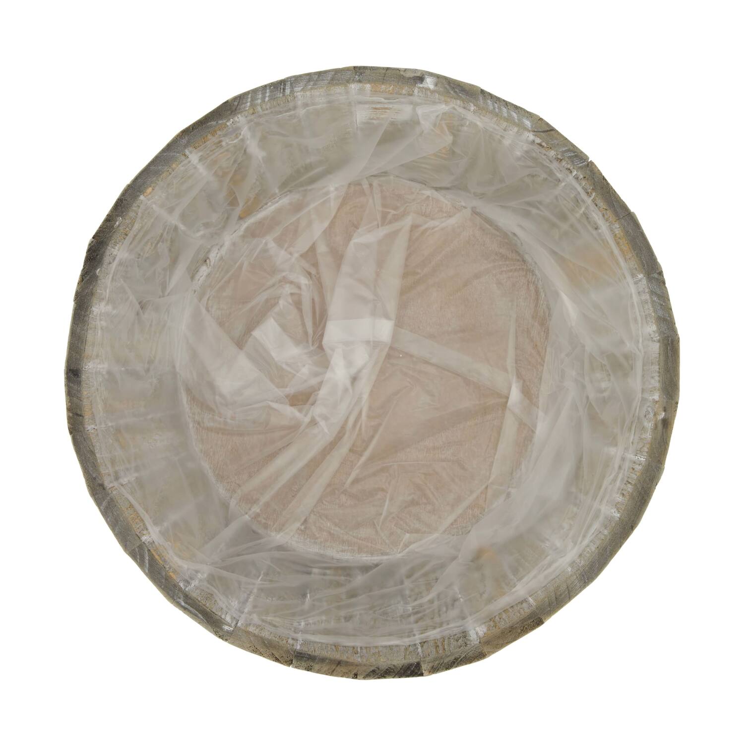 Planter round pine wood with plastic 33x33x12cm FSC 100%
