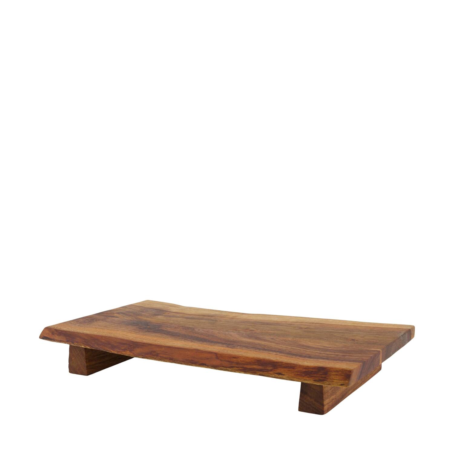 Plate rectangular acacia wood on feet 36x21x5cm FSC 100% - Natural