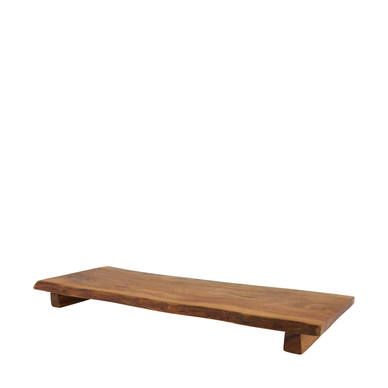 Plate rectangular acacia wood on feet 56x21x5cm FSC 100% - Natural