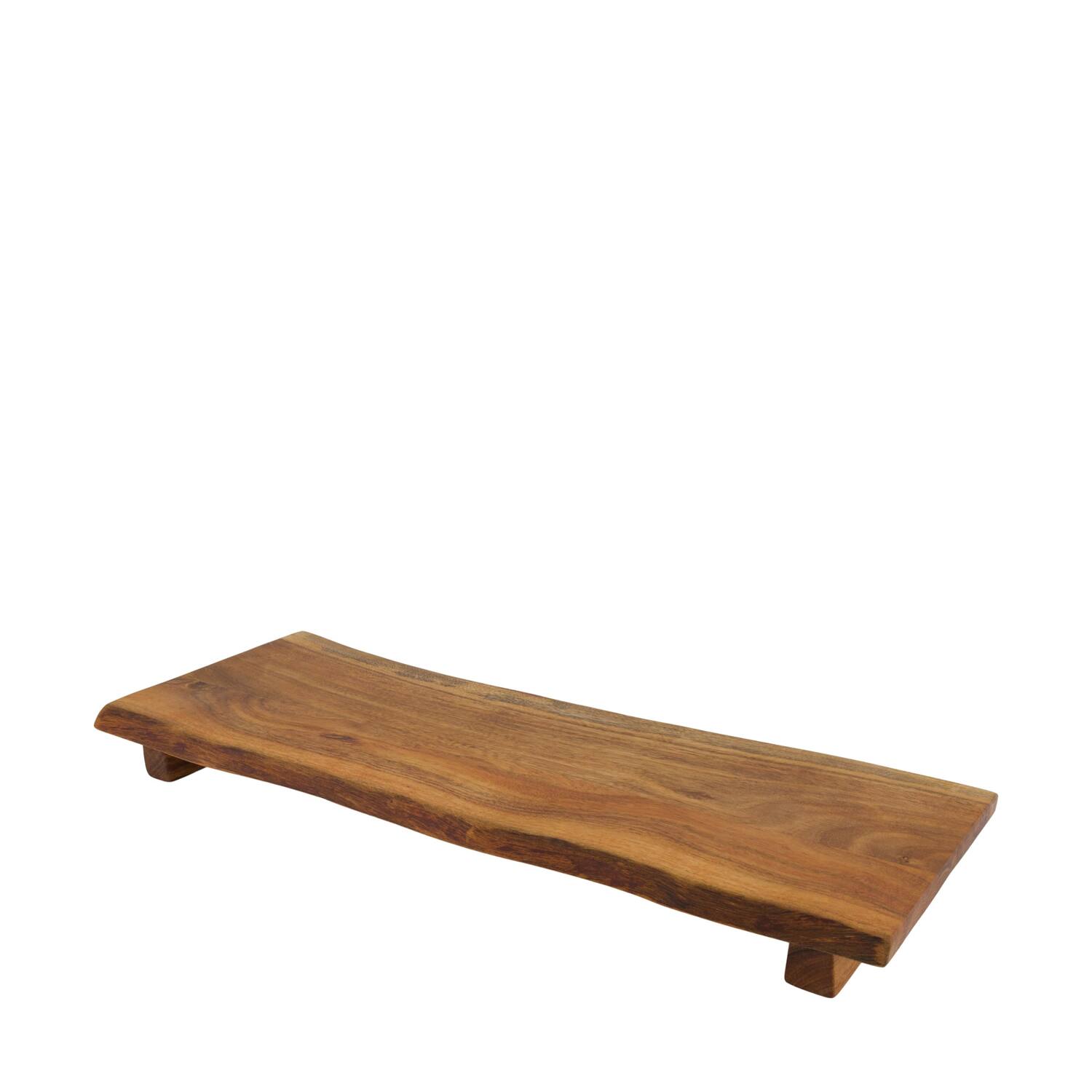 Plate rectangular acacia wood on feet 56x21x5cm FSC 100% - Natural