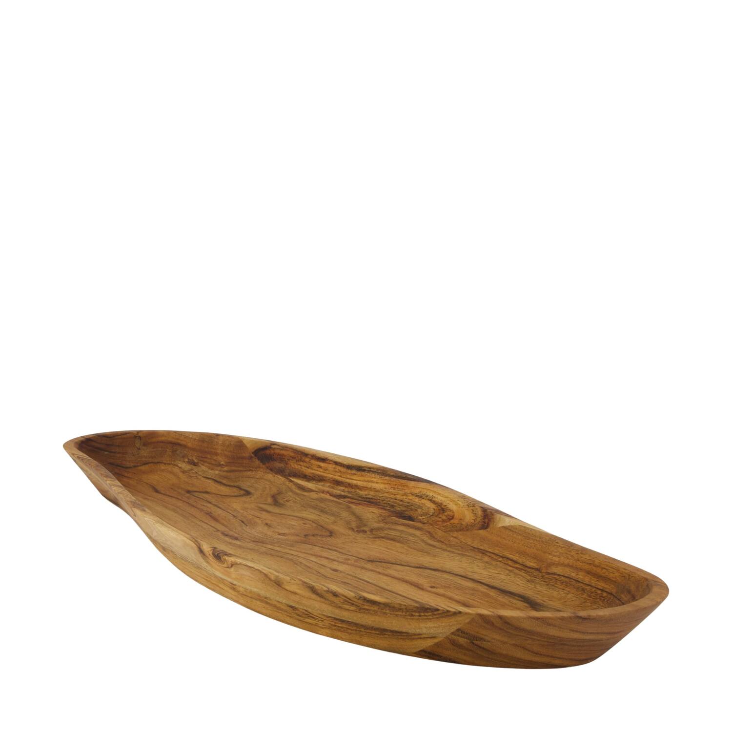 Bowl organic acacia wood 58x24x4.5cm FSC 100% - Natural