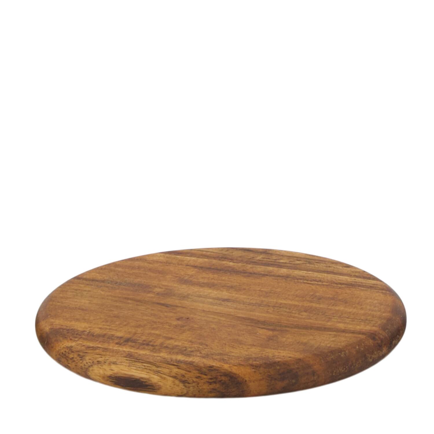 Coaster round acacia wood 10x10x4cm 4pc FSC 100% - Natural