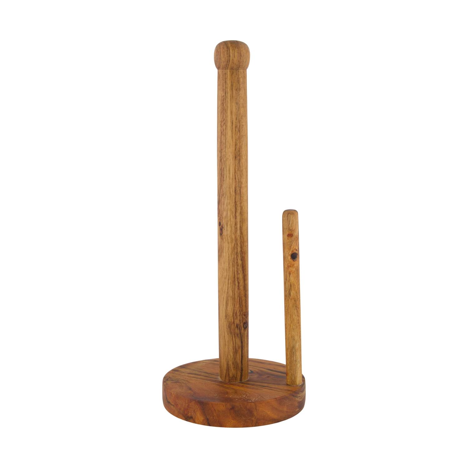 Kitchen roll holder round acacia wood 13x13x32cm FSC 100% - Natural