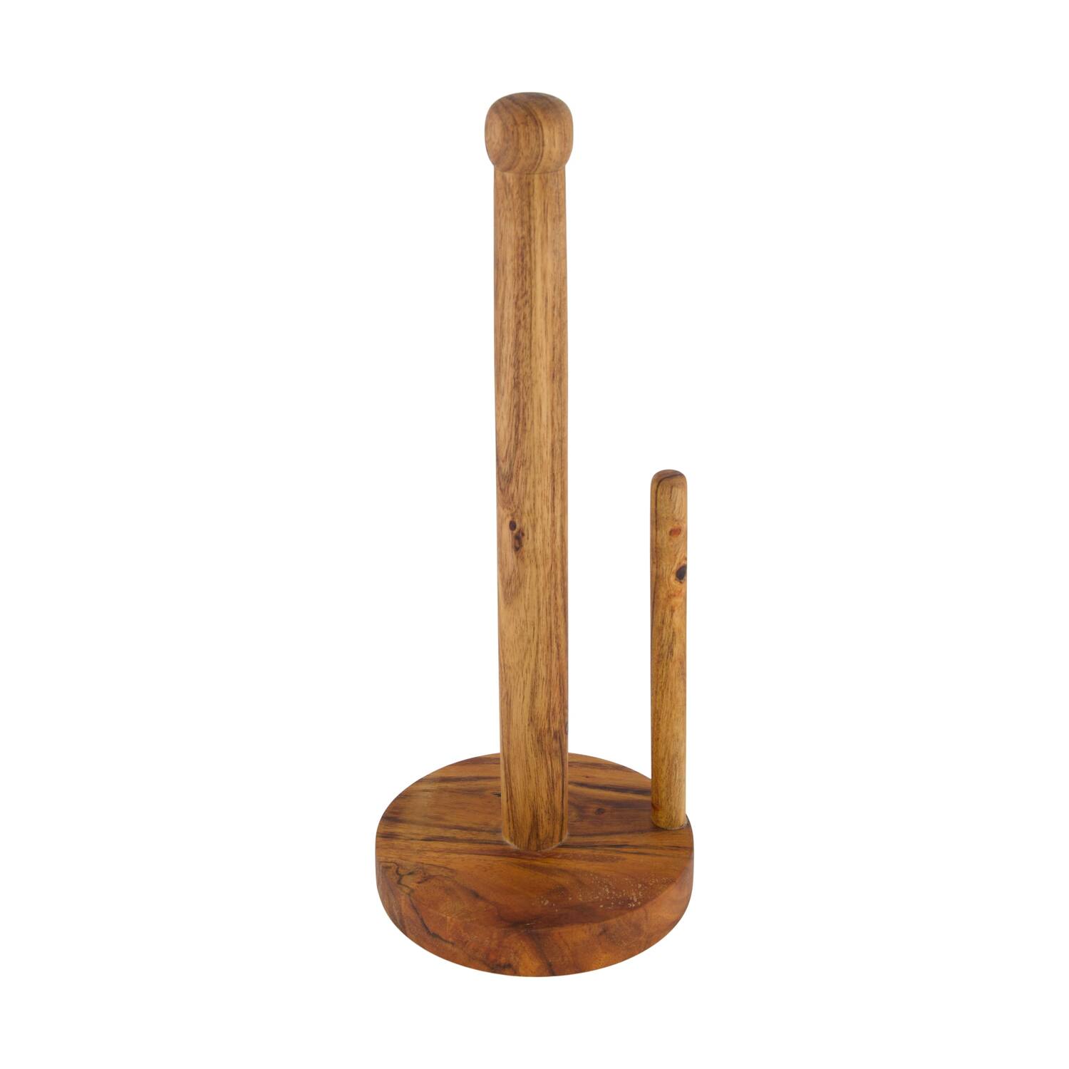 Kitchen roll holder round acacia wood 13x13x32cm FSC 100% - Natural