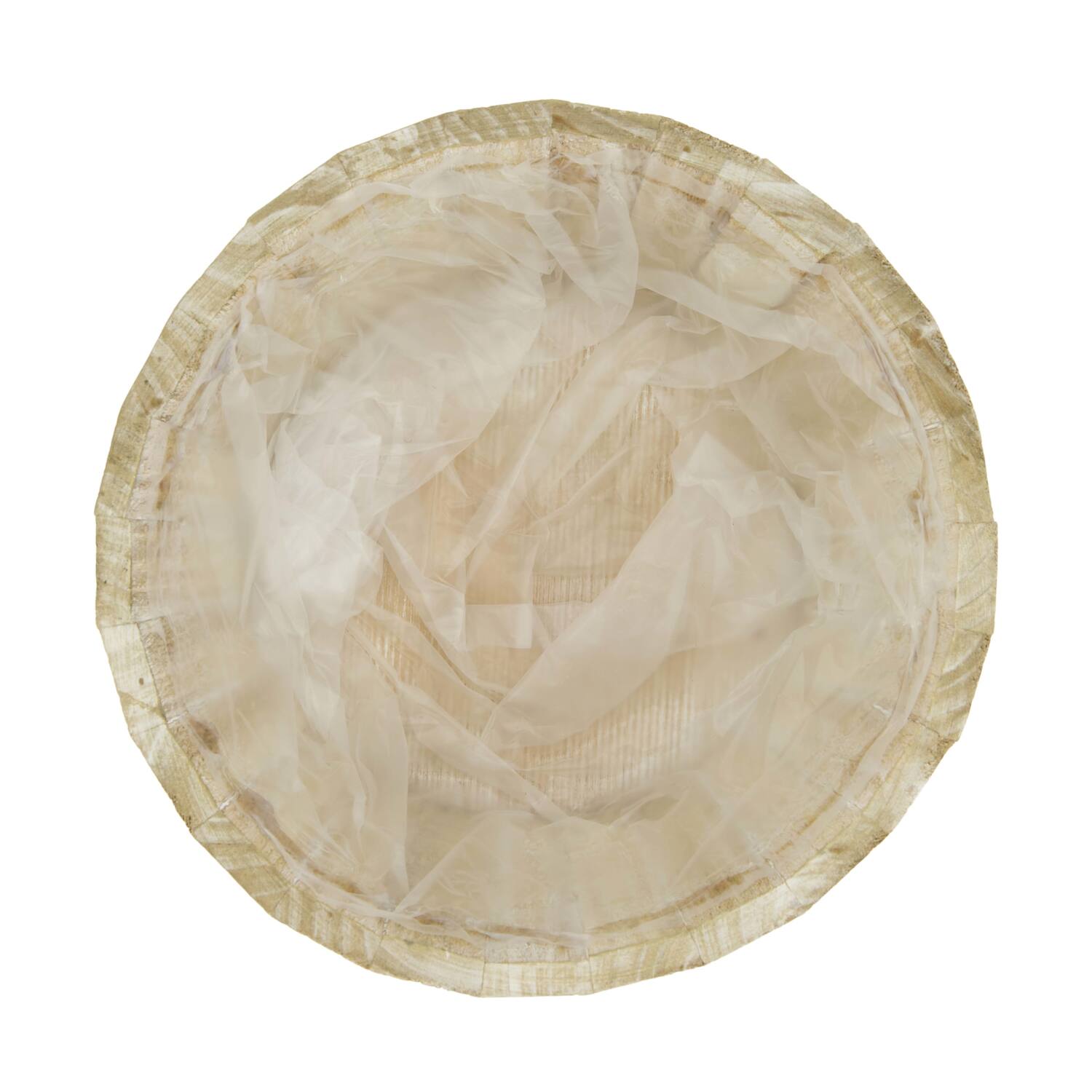 Planter round pine wood with plastic 25x25x10cm FSC 100%
