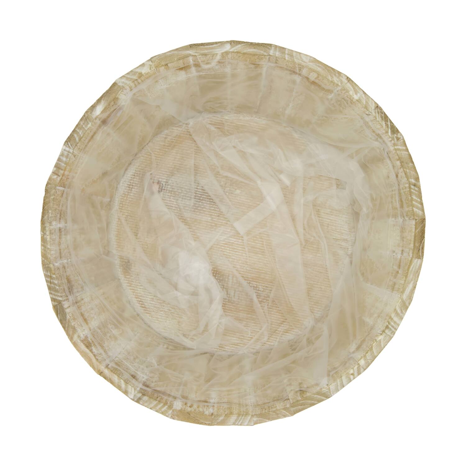 Planter round pine wood with plastic 33x33x12cm FSC 100% - Natural