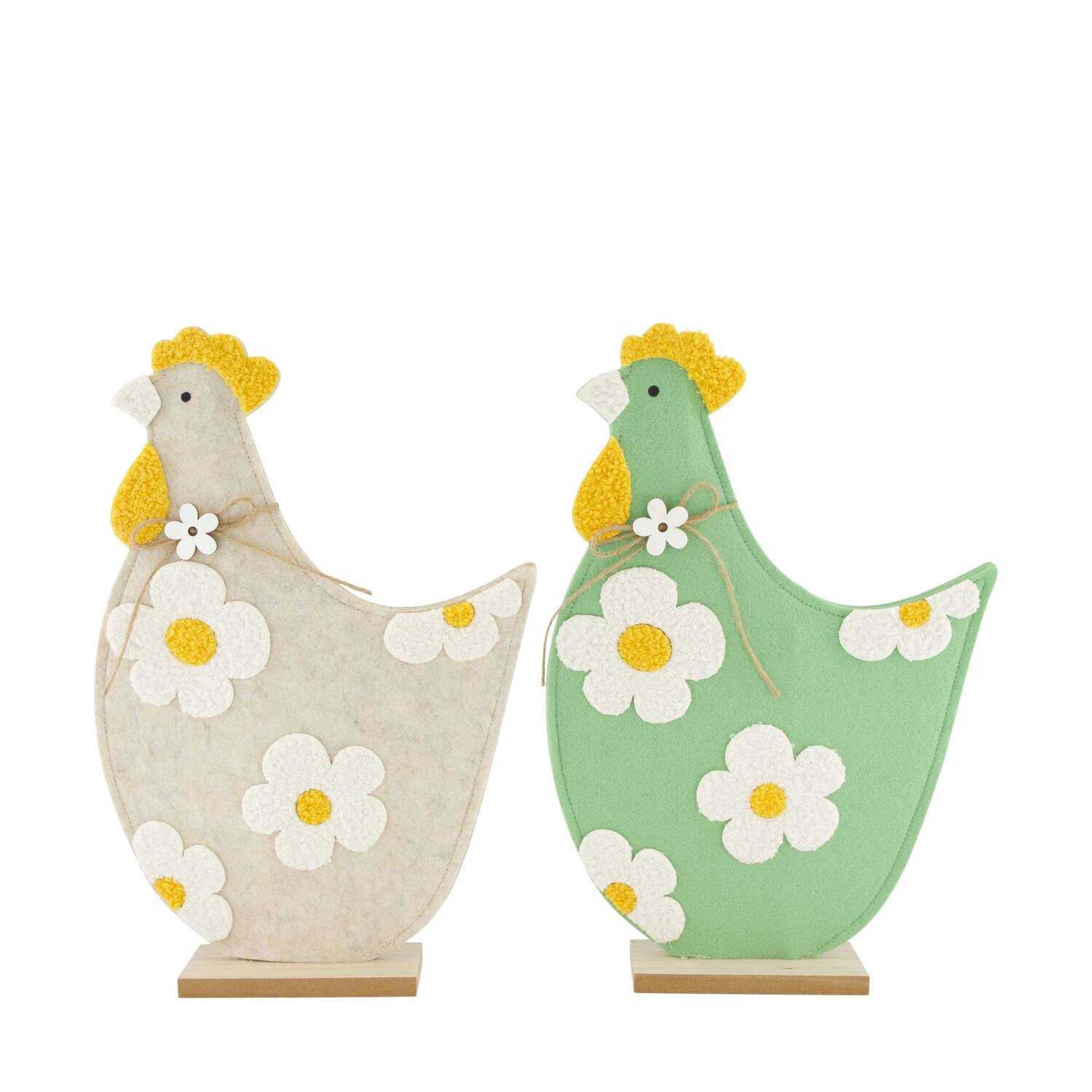 Figurine chicken felt mdf 26x6x39cm C2 FSC 100% - Green