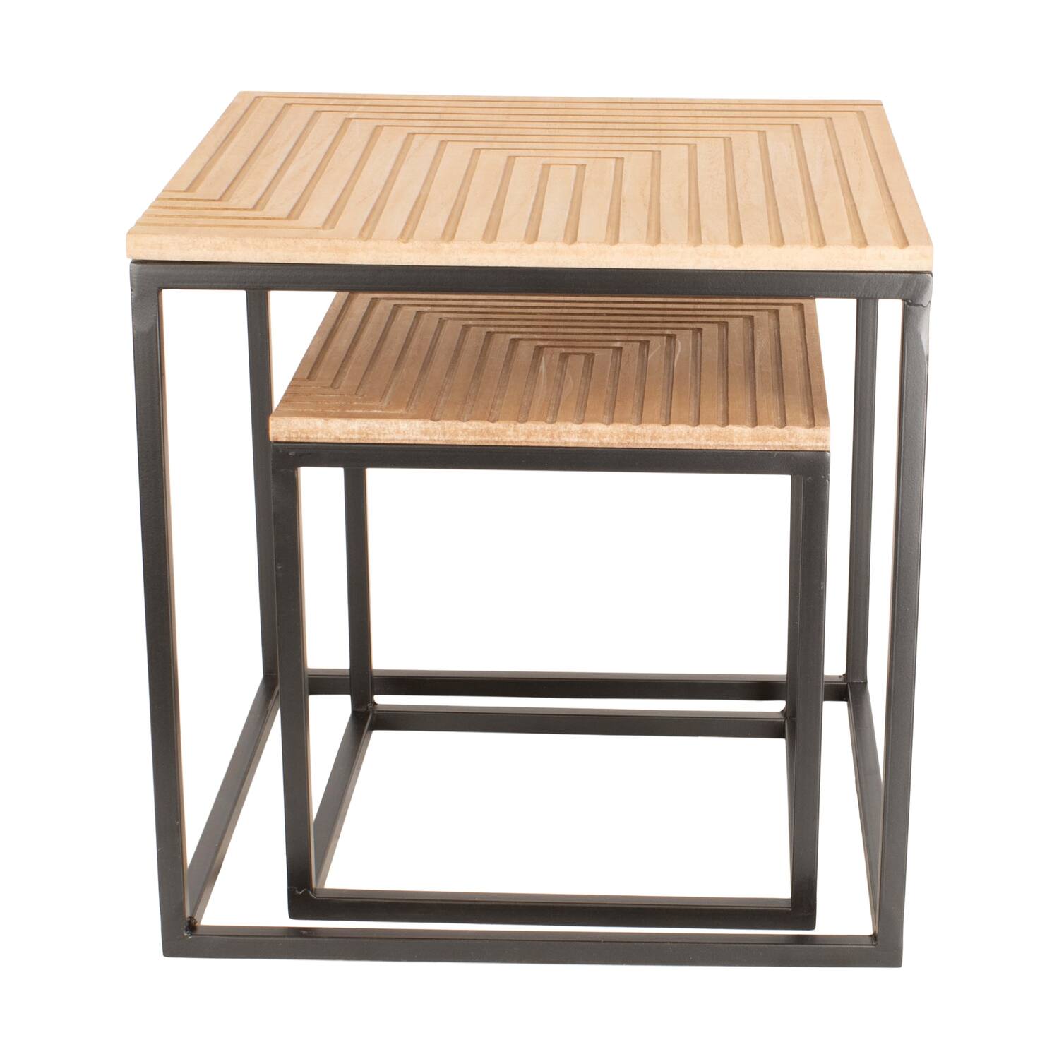 Table square metal / mdf 37x37x37cm S/2 FSC Mix 100%