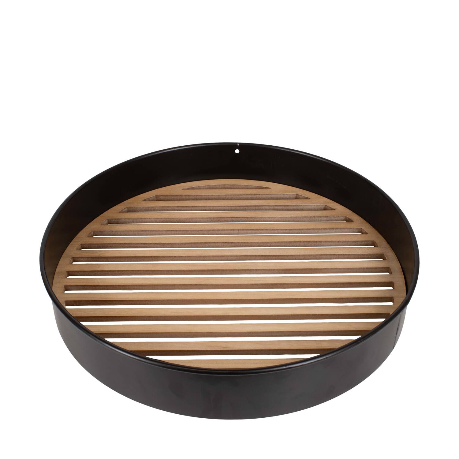 Frame round stripes metal mdf 58x58x9cm FSC Mix 100% - Natural