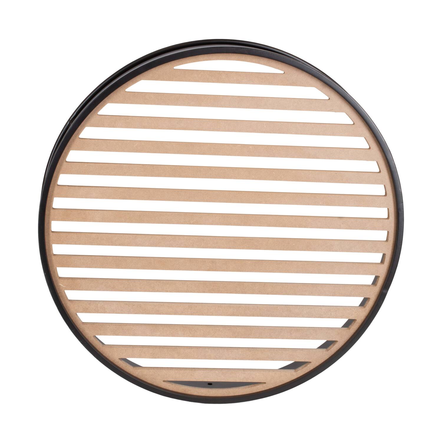 Frame round stripes metal mdf 58x58x9cm FSC Mix 100% - Natural