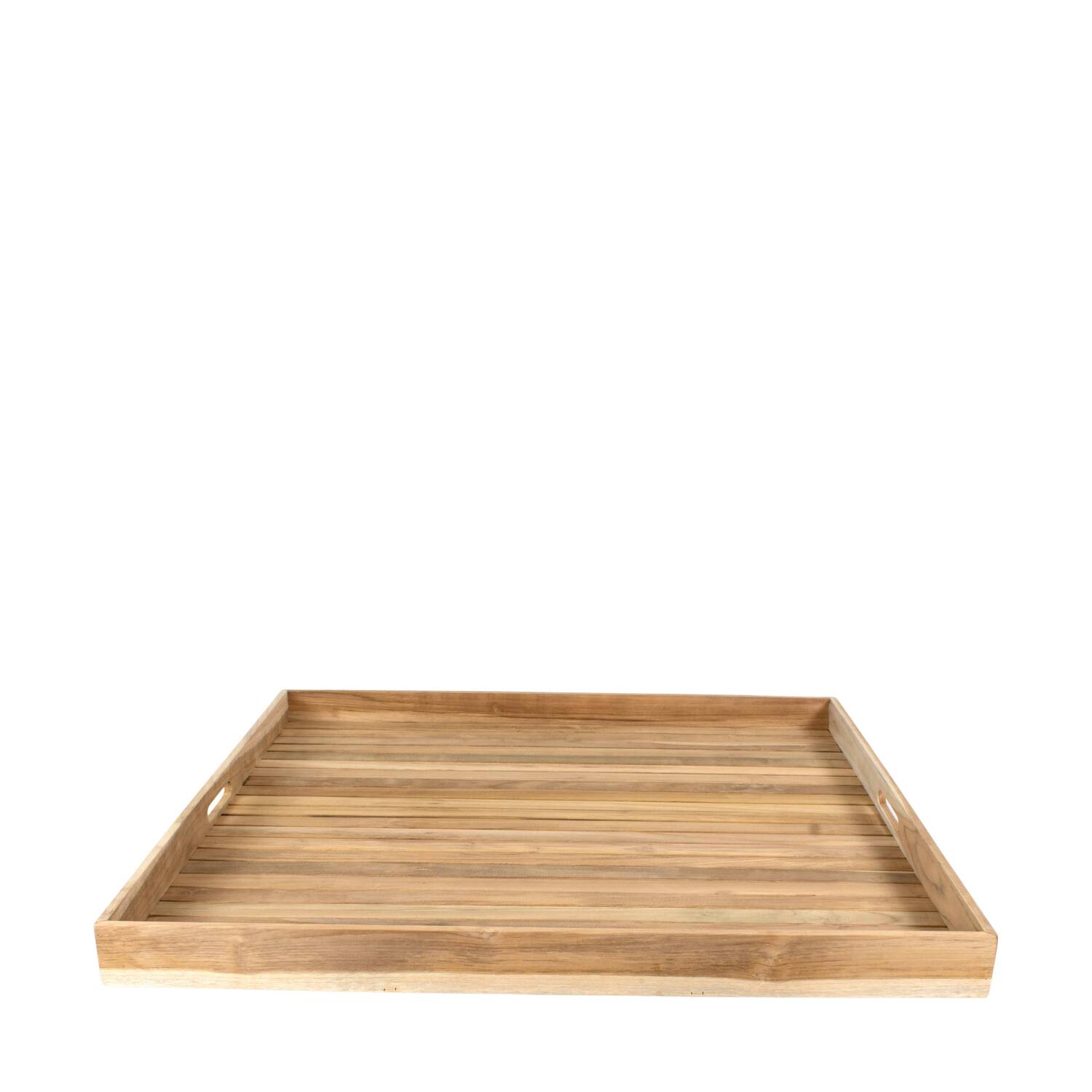 Tray square teak wood with handle 78x78x6cm FSC 100%