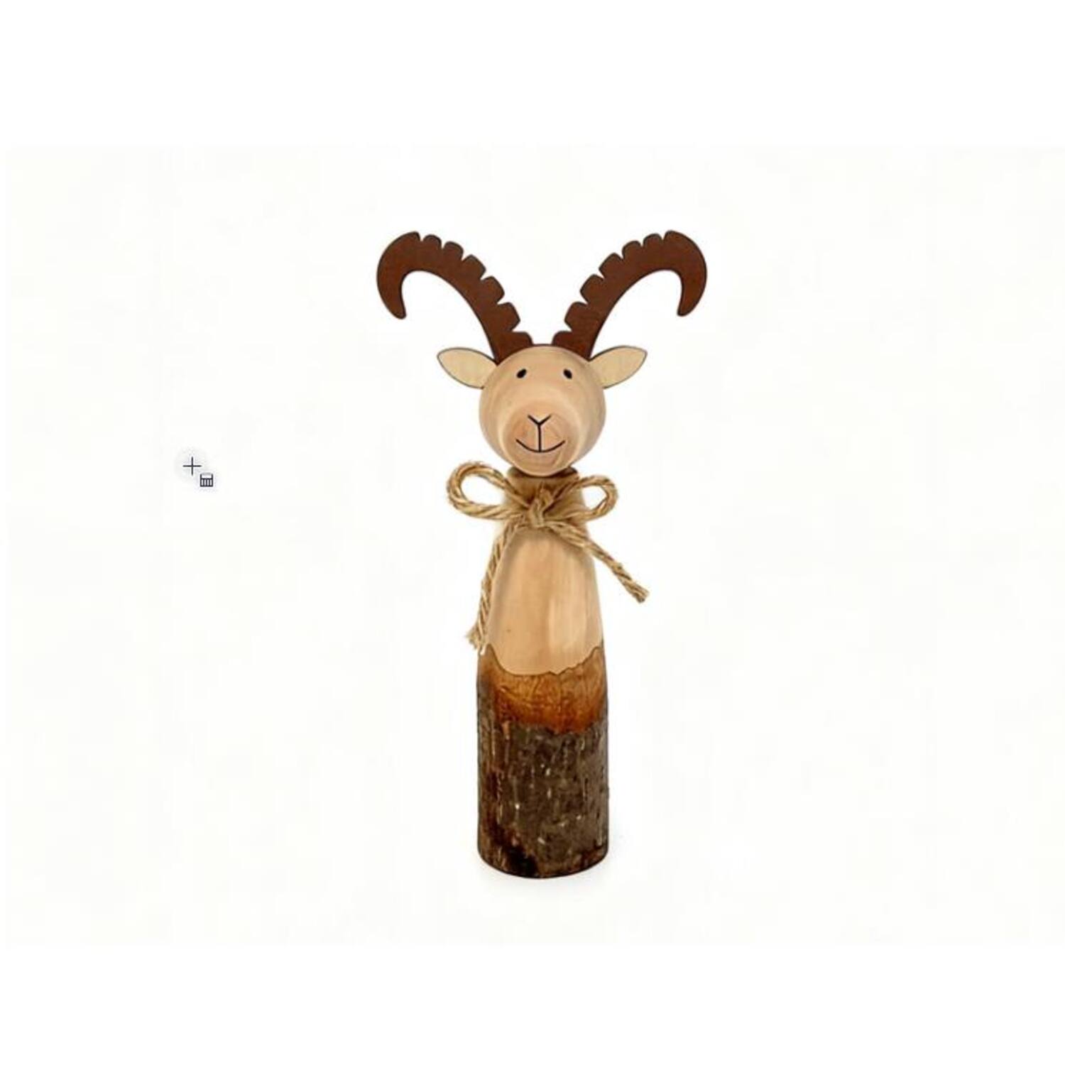 Figurine ibex pine wood 9.8x5x19cm FSC 100% - Natural