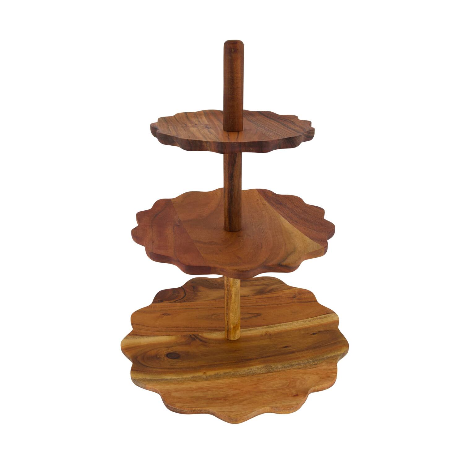 Etagiere round acacia wood 38x38x58cm KD FSC 100%