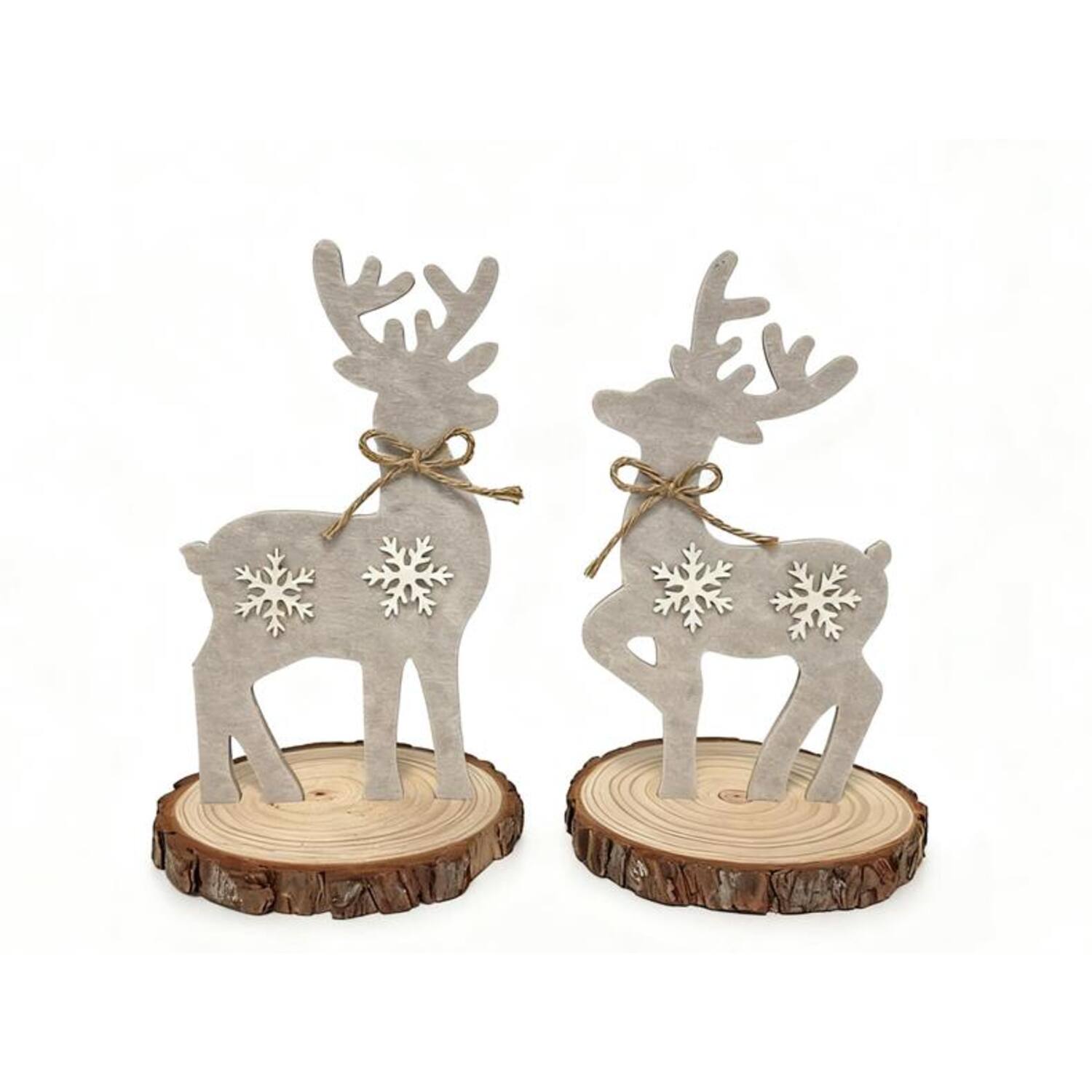Figurine reindeer pine wood 11.7x11.7x19cm A2 FSC 100% - Grey