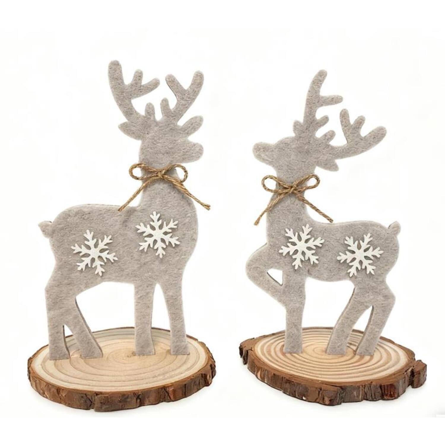 Figurine reindeer pine wood 17x17x27.5cm A2 FSC 100% - Grey