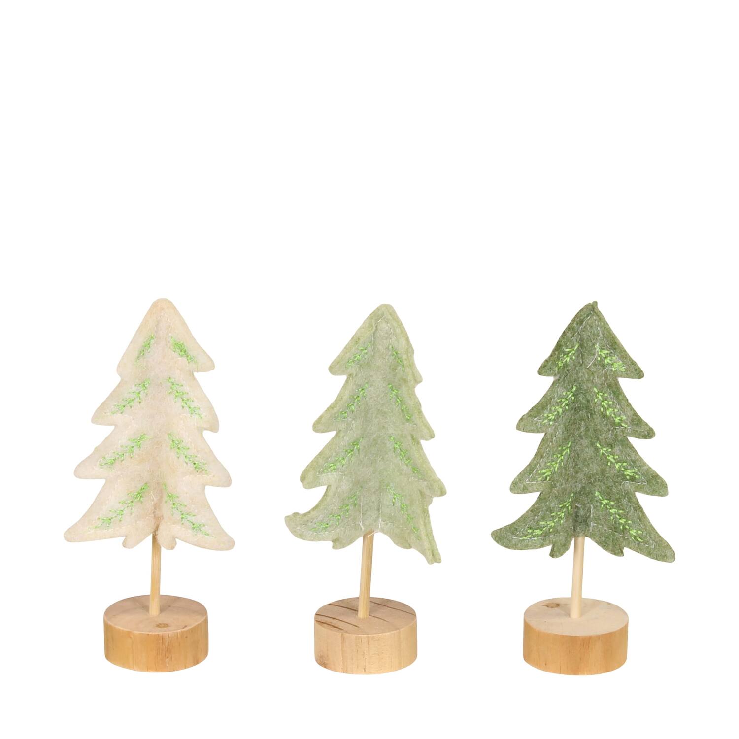 Figurine tree felt pine wood on stand 10x5x18cm C/3 FSC 100%