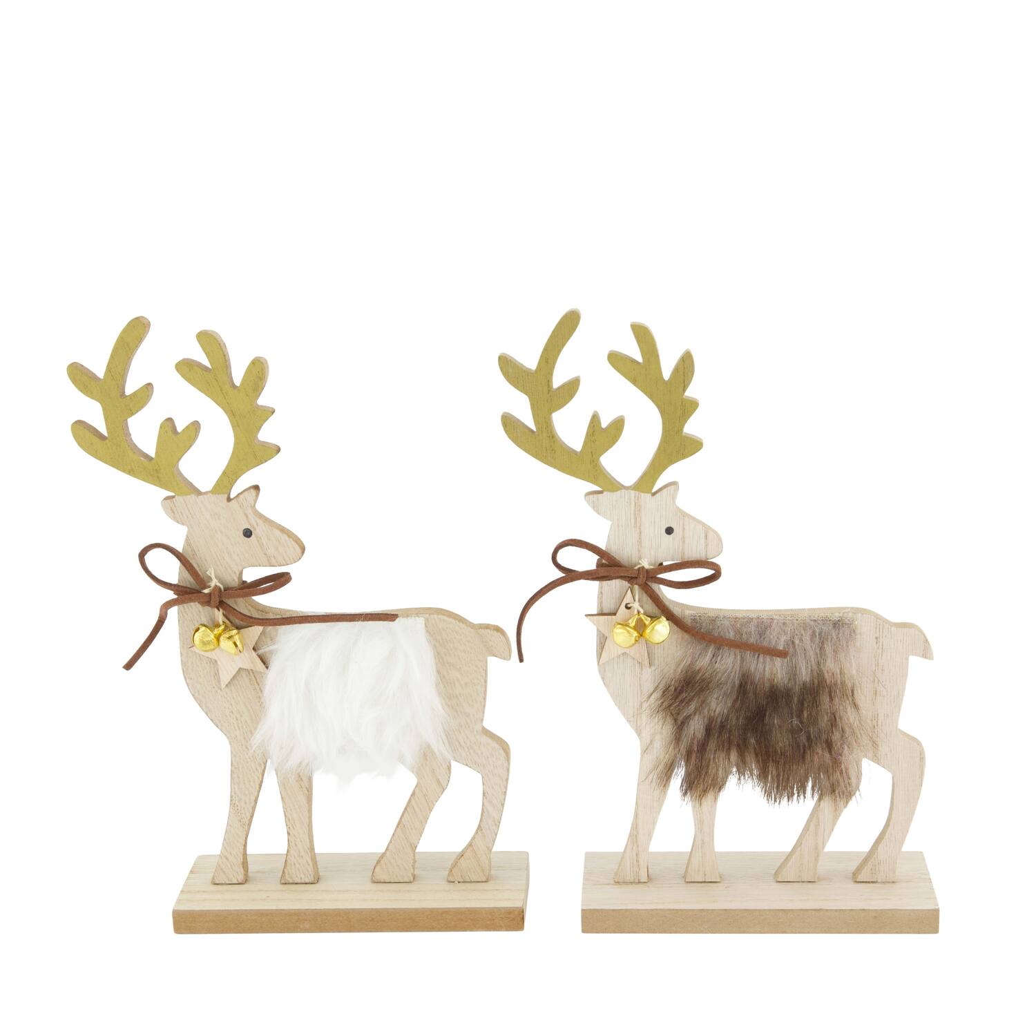 Figurine reindeer mdf 14.5x5x21cm C/2 FSC Mix 100%