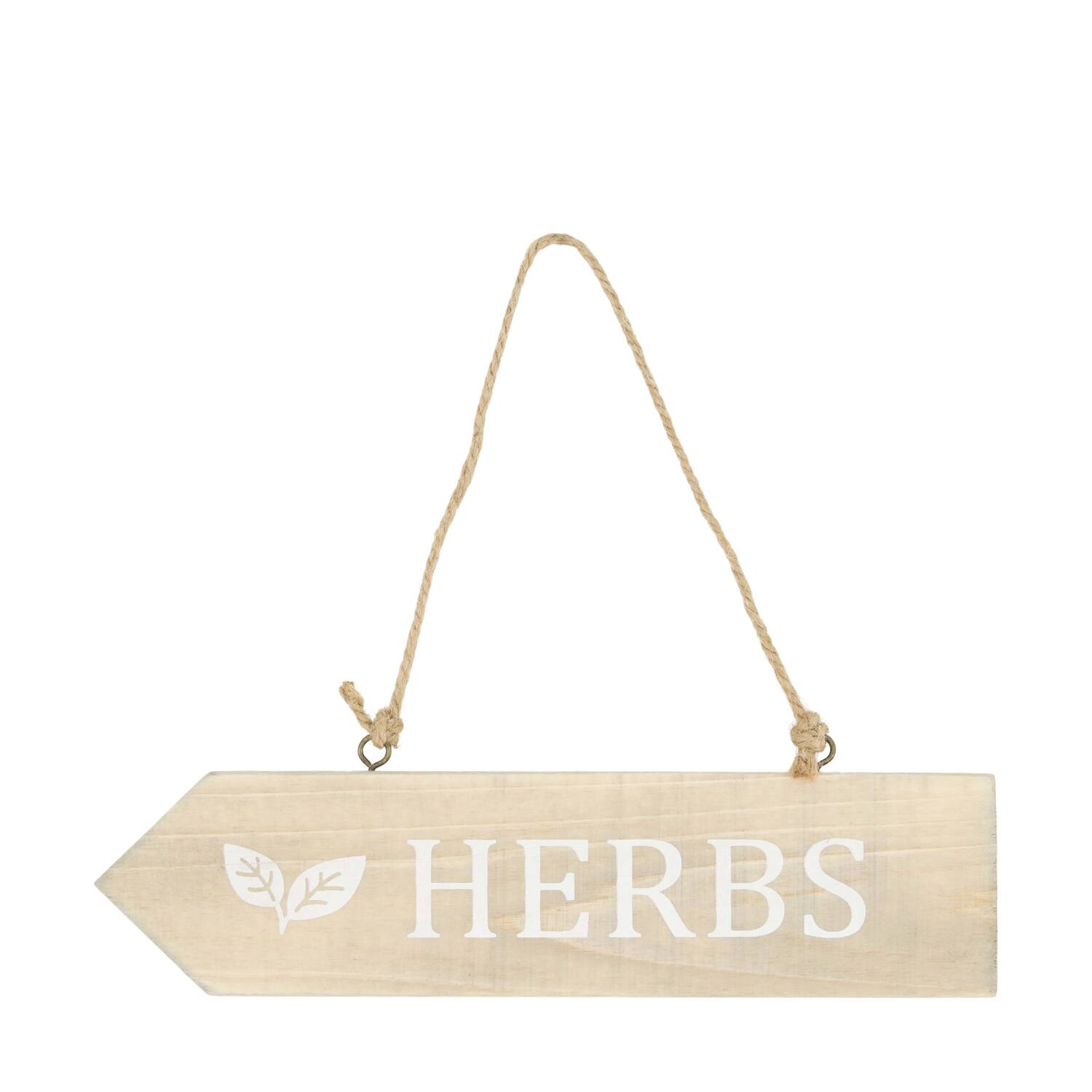 Sign herbs poplar wood with hanger 28x1.5x7cm FSC Recycled 100%