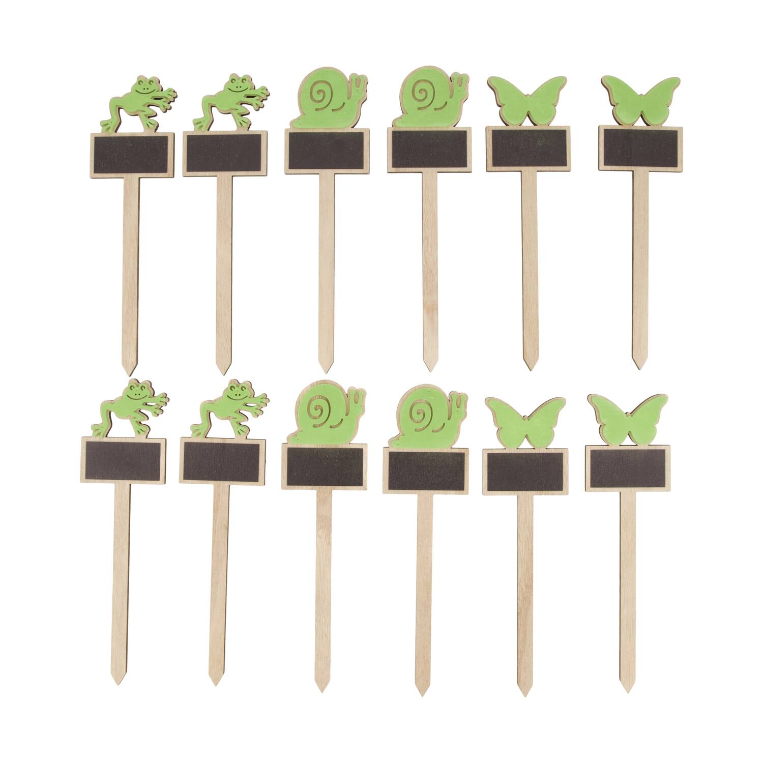 Blackboard plant marker poplar wood 7x0.8x25cm 12pc A/3 FSC 100%