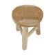 Stool 3 legs teak wood 24x24x30cm - Natural