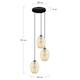 Ceiling light glass 39x36x135cm