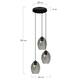 Ceiling light glass 39x36x130cm