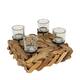 Pillar candle holder erosion wood 38x38x13cm - Natural
