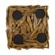 Pillar candle holder erosion wood 38x38x13cm - Natural