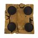Pillar candle holder erosion wood 28x28x28cm