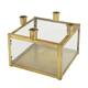 Dinnercandle holder square for 4 candles metal 18x18x15cm - Gold