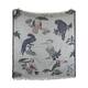 Plaid rectangular jacquard bird print acrylic 125x150x2cm - Multi