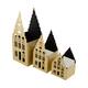 Tealight holder house metal 9x9x22cm  - Gold