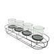 Tealight holder metal with glass 58x19x17.5cm - Black