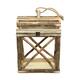 Lantern historic wood with glass 38x28x55cm S/2