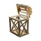 Lantern historic wood with glass 38x28x55cm S/2