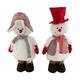 Figurine snowman fabric 24x10x60cm  - Brown