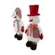 Figurine snowman fabric 24x10x60cm  - Brown