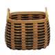 Basket oval chip wood with handle 38x28x26cm S/3
