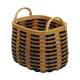 Basket oval chip wood with handle 38x28x26cm S/3